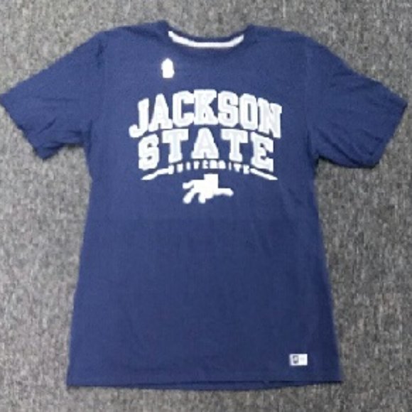🆕 JACKSON STATE UNIVERSITY TIGERS - SHORT SLEEVE - NAVY BLUE - MEN - Picture 1 of 1